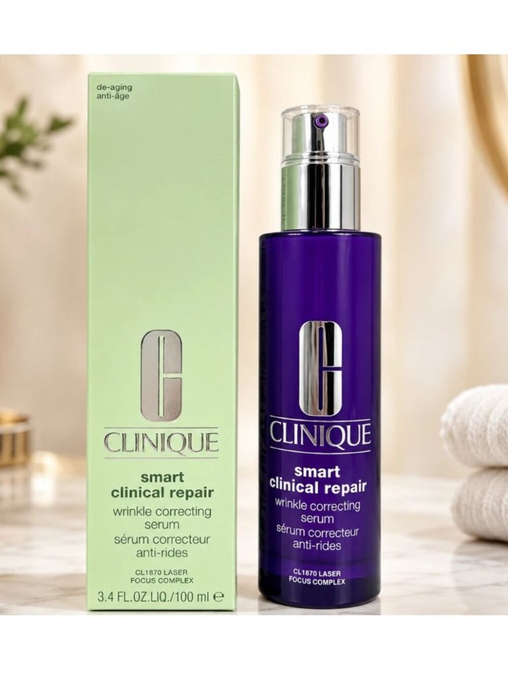 Clinique Smart Clinical Repair Serum 100ml 3.4oz Anti-Aging Face Serum New Box